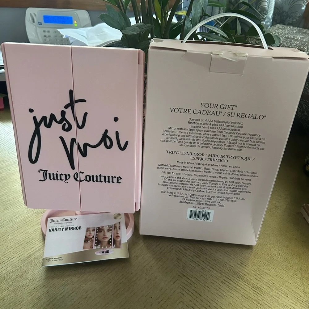 Juicy Couture Pink Tri-Fold Vanity Mirror with LED